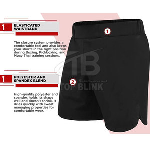 <b>Men's</b> Custom Design MMA <b>Shorts</b> Elastic Mid Waist Sporty Solid Pattern Low MOQ Reasonable Price Latest Style with OEM Services - Product Image 3