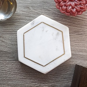 L'industrie moderne tendance ronde en marbre blanc sous-verres en pierre tasse à café tapis Offre Spéciale en gros - Product Image 6
