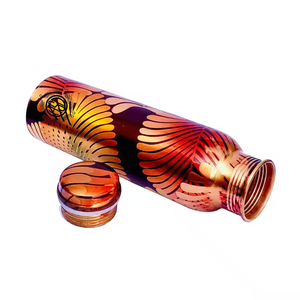 Meilleure bouteille d'eau en cuivre bouteille en cuivre écologique sport voyage ayurvédique avantage bouteille d'eau martelée 100% pure saine - Product Image 4