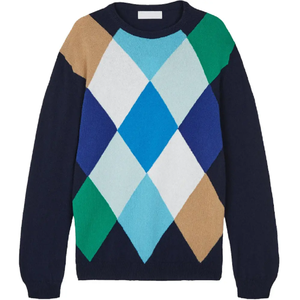 Export Quality Men's <b>Argyle</b> <b>Sweater</b> Hand Knitted Wholesale Price Crew Neck Collar Breathable Custom Logo Garments Made <b>Sweater</b> - Product Image 4