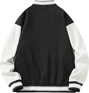 Veste universitaire personnalisée de haute qualité à manches en cuir pour hommes, poids lourd, blouson bombardier coupe-vent élégant à la mode de rue - Product Image 4