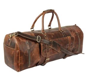 Mens Leather Duffle <b>Bag</b> Vintage Custom Heavy Duty Large <b>Fitness</b> Travel Duffle <b>Bag</b> in Leather <b>Bag</b> - Product Image 3