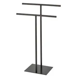 Fine Quality Custom Black Towel Holder Stand Decorative Rustic Metal Iron Indoor Outdoor Unique Towel Stand And wet Cloth Hanger