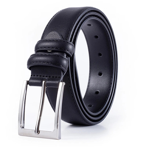 Cinturón de Cuero Genuino para Hombre, Formal, Color Marrón Sólido, Hebilla Rectangular Plateada, Diseño de Marco, Correa Duradera, Apariencia Elegante - Product Image 4