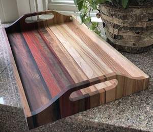 ACERCA DE LA BANDEJA IMPRESA DE MADERA DE LA MEJOR CALIDAD TALLADA Forma cuadrada disponible y artesanía de la India mejor muestra Venta caliente - Product Image 4