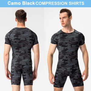 4-Way Stretch UFC BJJ Rash Guard Front <b>Print</b> No Gi Jiu Jitsu Grappling Durable Quick Dry Slim Fit Black - Product Image 3