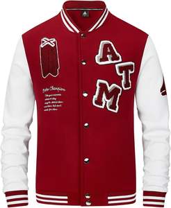 2026 chaqueta Varsity de lana para hombre, diseño de béisbol transpirable, logotipo frontal, lona, calle alta, Letterman de talla grande para primavera - Product Image 4