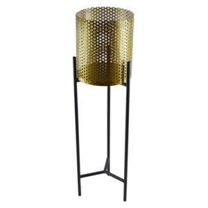 Maceta de flores de Metal de diseño Popular con acabado dorado para macetas decorativas para interiores y exteriores con soporte de hierro negro - Product Image 5