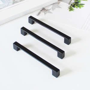 Modern Flat Square Cabinet <b>Handle</b> Zinc Alloy Matte <b>Black</b> Minimalist Drawer Pull <b>Kitchen</b> Bathroom Living Room Bedroom - Product Image 3