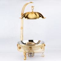 Luxuriöses Kupfer-Goldenes Catering-Buffet Chafing Dish Speisenwärmer-Set mit Verstellbaren Gestellen, Umweltfreundlich mit Heißwasser-Zirkulation und Energiesparend