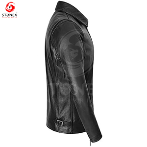 Dernière conception personnalisée veste en cuir chaud pour hommes pour l'hiver 100% col montant en cuir véritable de qualité supérieure coupe ajustée - Product Image 2