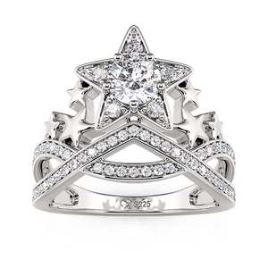 Anillo de Plata de Ley Jeulia con Estrella - Regalo Navideño Inspirado en la Naturaleza - Product Image 2