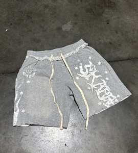 Factory-Made Custom <b>Men's</b> Summer <b>Shorts</b> Acid Wash Distressed Screen Printed French Terry 100% Cotton Streetwear Fashion - Product Image 6