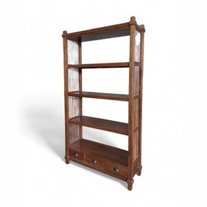 Elegant Contemporary 3-Drawer <b>Solid</b> <b>Wood</b> Bookshelf Antique Design for Home Office Living Room Kitchen Bedroom School Furniture - Product Image 1