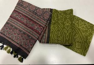 Saree imprimé en tissu de lin pur avec pour les mariages de mariée ethniques fête classique superbe la plupart des ventes vêtements ethniques exclusifs pour femmes - Product Image 3