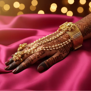 Silver Plated Antique Hath Panja Elegant Indian Hand Jewelry Traditional Ethnic Wrist <b>Ornament</b> for Women - Product Image 2