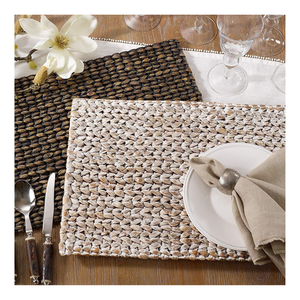 Wholesale Natural Handwoven Rectangle Water Hyacinth Coaster <b>Table</b> <b>Dinner</b> Decor Placemat Made Vietnam Carton for Household Use - Product Image 1