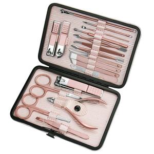Manicure Set 18 in 1 Professional Pedicure Set <b>Nail</b> Scissors Grooming Kit with Leather Travel <b>Case</b> Pink - Product Image 2