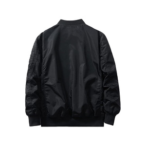 Dernière veste de haute qualité en coton mélangé avec broderie sur le devant blouson aviateur en satin pour hommes - Product Image 4