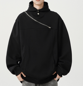 Sudadera con Capucha Larga y Cremallera para Hombre, de Alta Calidad, Ligera, 100% Algodón, 300g, Transpirable, Ecológica, para Otoño - Product Image 3