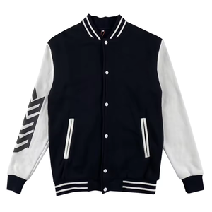 Autumn/Winter Men's High Street Style Slim Varsity <b>Jacket</b> Windproof Wool/Polyester <b>Mandarin</b> <b>Collar</b> - Product Image 5