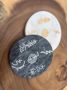 Sous-verres écologiques durables en marbre et bois, sous-verres en pierre naturelle polie pour usage quotidien, design moderne, promotionnels - Product Image 6