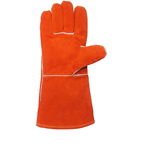 Gants de soudage en cuir fendu de vache résistant à la chaleur/gant de soudage rouge/gants de soudage à la main - Product Image 1