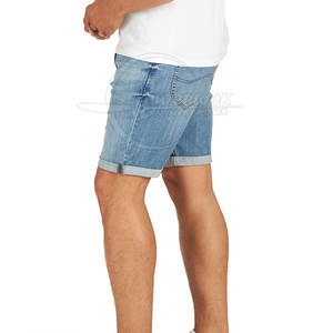 Short en jean décontracté pour homme, en coton, de qualité supérieure, sur mesure, surdimensionné, motif solide, taille moyenne, longueur genou, respirant - Product Image 3