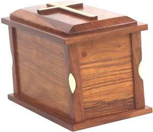 Wooden Urn <b>Box</b> <b>for</b> Male and Female Decorative Brass Crosss Funeral Wood Cremation <b>for</b> Adult <b>Ashes</b> Burial Handmade Urns - Product Image 4