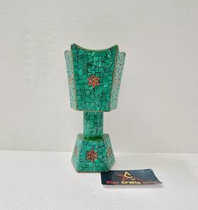 Brûleur d'encens de style vintage mosaïque verte mubkhakar accent gemme turquoise verte décor à la maison brûleur de parfum Bakhoor au meilleur prix - Product Image 1