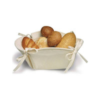 Corbeille à pain en coton et lin de qualité alimentaire durable, point de chaîne 30x30cm, grand rectangulaire, tissu lavable à la chaleur pour les restaurants.