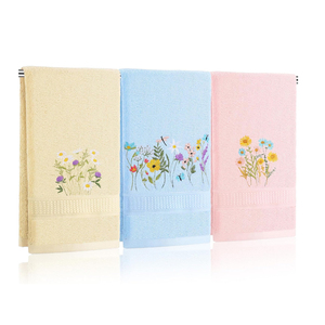 Ensemble de serviettes de bain brodées 100% coton de haute qualité pour hommes et femmes Serviettes tricotées pour le visage et les mains avec logo personnalisé à vendre - Product Image 1