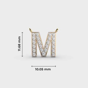 Colgantes y Dijes de Joyería Fina, Maravilloso Colgante de Diamante M Sin Cadena, Moissanita Real, Joyería para Hombre, Diseño Moderno y Único - Product Image 2