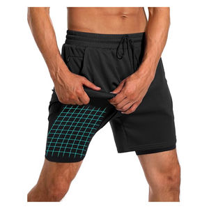Men's 2-in-1 Sports Shorts, Running Quick Drying Shorts, Gym and Fitness Training, Double <b>Layered</b> - Product Image 4