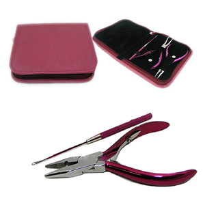 ชุดคีมต่อผมจมูกแบบเข็มเกรดสูงชุดคีมหนีบผมด้ามสีน้ำตาลเข้มชุดคีมทำจากสแตนเลส - Product Image 4