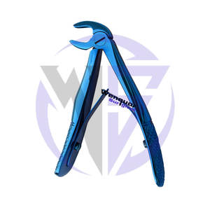 Pinzas de Extracción Dental Pediátricas OEM, Recubiertas de Titanio Azul, Acero Inoxidable, Instrumento Manual Wenquar - Product Image 2