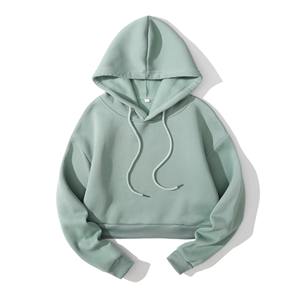 Sudaderas Cortas de Alta Calidad para Mujer, Ropa Deportiva, Sudaderas con Capucha Corta, Ropa de Mujer, Talla Grande, Transpirable, Informal - Product Image 4