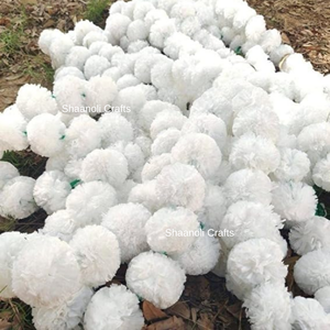 มาลัยดอกดาวเรืองประดิษฐ์สีขาวบริสุทธิ์ทำด้วยมือสำหรับกลางแจ้ง/ในร่มสำหรับงานแต่งงาน - Product Image 3