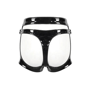 Pantalones Cortos de Mujer de Moda, Color Sólido, de Cuero, Cintura Alta, Transpirables, Impermeables, con Bolsillos Profundos y Tirantes, para Verano - Product Image 4