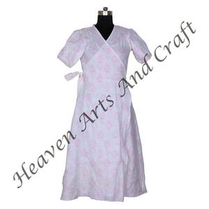 Kimono de algodón con estampado de bloques para mujer, hecho a mano en la India, ropa de dormir floral bohemio, bata de dormir suave - Product Image 6