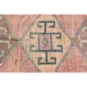 Tapis Vintage en Laine Turque 3 X 9,8ft Rose Vert Surdimensionné Plat Tissage Patchwork Motif 10mm pour Décorations de Salon - Product Image 5