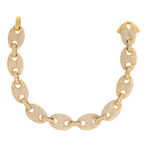 สร้อยข้อมือฮิปฮอปประดับเพชร14K ลาย cuban Link Coffee Bean Link VVS Lab Grown สร้อยข้อมือแฟนซีเครื่องประดับฮิปฮอป - Product Image 5