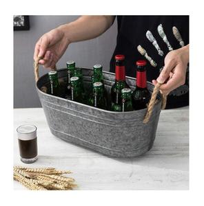 Petite vaisselle design Baignoire à bière en fer et métal Baignoire à glace décorative en acier inoxydable pour bouteilles de bière - Product Image 1