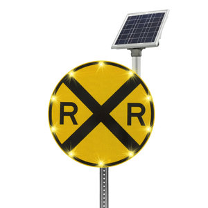 Luce di avvertimento di traffico personalizzabile OEM con la strada riflettente illuminata dal bordo direzionale e la ferrovia che attraversa i segnali stradali - Product Image 1