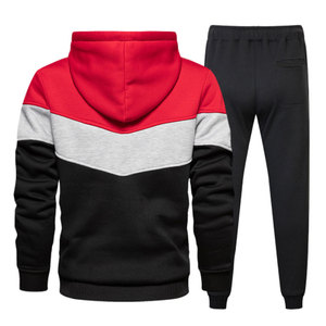 Ensemble de jogging de sport à capuche 100% coton pour homme avec veste de piste d'équipe et pantalon de survêtement - Product Image 2