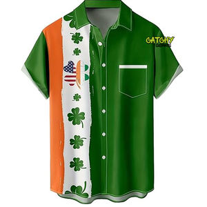 เสื้อเชิ้ตแขนสั้นสำหรับผู้ชายเสื้อคอปกสไตล์วันหยุดและอินเทรนด์เสื้อเชิ้ตแขนสั้นพิมพ์ลายสำหรับผู้ชาย - Product Image 3