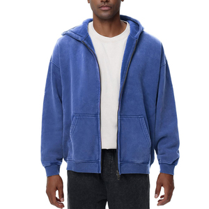 Nueva colección 100% algodón hombres lavado ácido cremallera Sudadera con capucha con servicios OEM nuevo estilo secado rápido alta calidad hombres lavado ácido sudaderas con capucha - Product Image 3