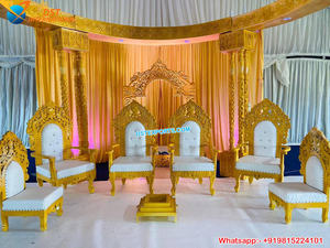 Chaises mandala de mariage, Sankheda, 5 pièces, ensemble de divers styles, meubles de mariage - Product Image 3