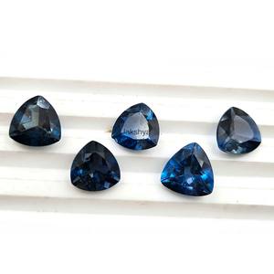 Piedras preciosas de corte trillón de Topacio Azul Londres Natural de 10mm para la fabricación de joyas cuentas de piedra suelta facetadas de Topacio Azul por fabricante - Product Image 4