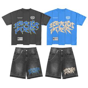 2025 Fashionable Stylish Trendy Breathable Plus Size Cotton Heavy <b>Weight</b> Two Piece <b>Sets</b> Autumn <b>Sets</b> Custom Embroidery Logo - Product Image 2